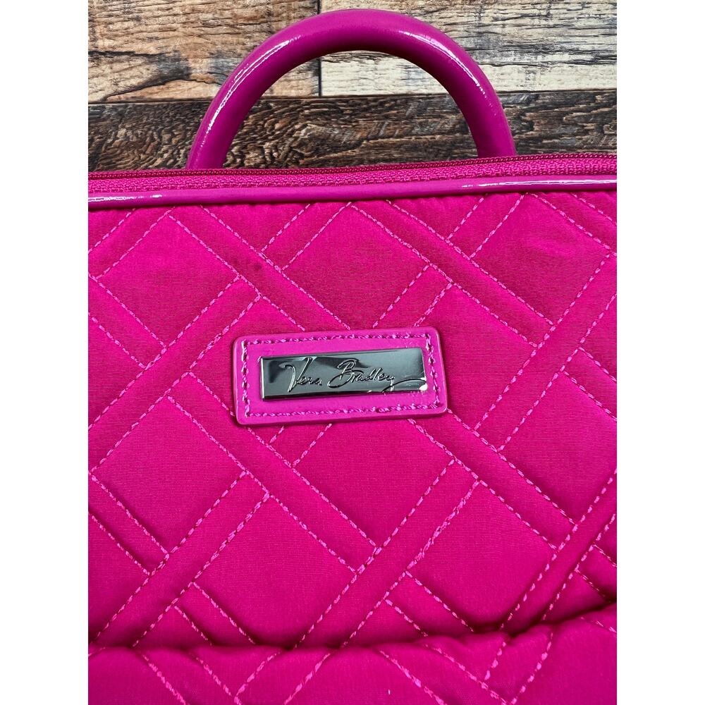 Vera Bradley Hot Fuchsia Pink Quilted Backpack Bag Pockets Purse - Picture 2 of 8